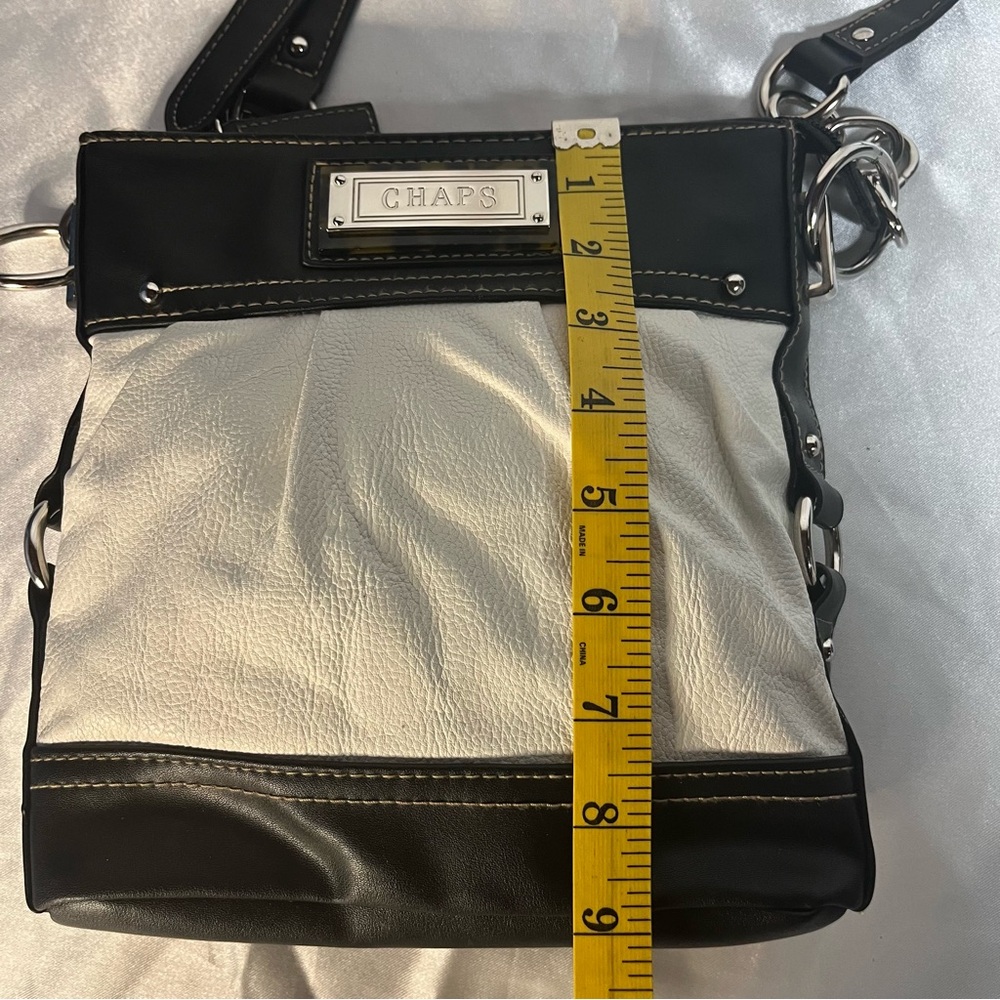 Chaps Black and Cream Crossbody Bag - Picture 12 of 12
